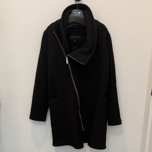 Women's Black Asymmetrical Coat